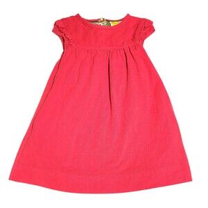 Mini Boden Dress Pink Coduroy Floral Lining Cap Sleeve Girls Size 3-4Y/104cm